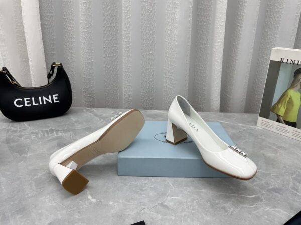 Prada Brushed Pumps White For Women 2.5in/65mm PRD