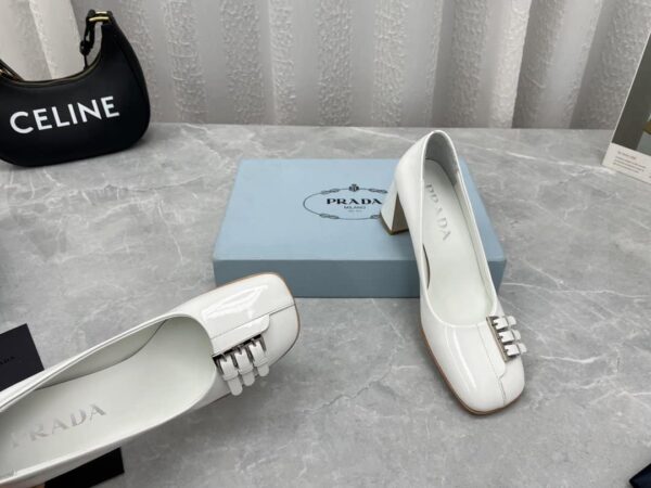 Prada Brushed Pumps White For Women 2.5in/65mm PRD