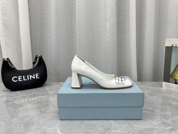 Prada Brushed Pumps White For Women 2.5in/65mm PRD