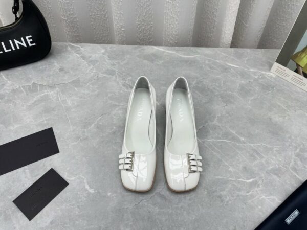 Prada Brushed Pumps White For Women 2.5in/65mm PRD