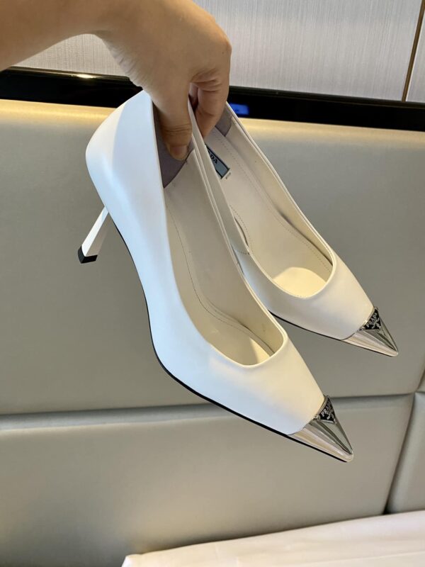 Prada Brushed Pumps White For Women 2.9in/75mm PRD