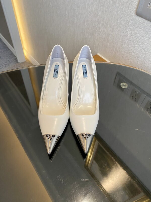 Prada Brushed Pumps White For Women 2.9in/75mm PRD
