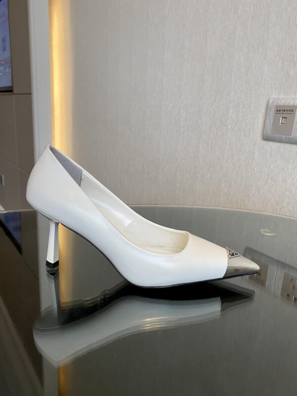 Prada Brushed Pumps White For Women 2.9in/75mm PRD