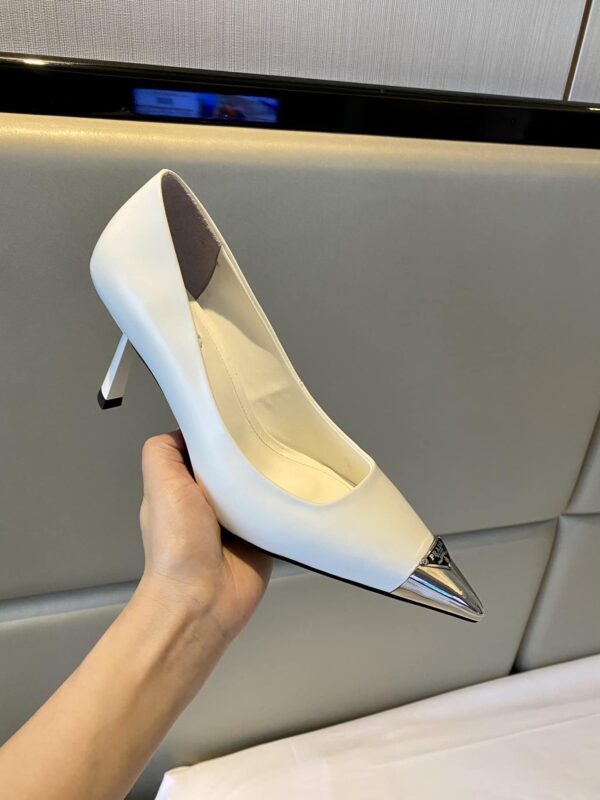 Prada Brushed Pumps White For Women 2.9in/75mm PRD