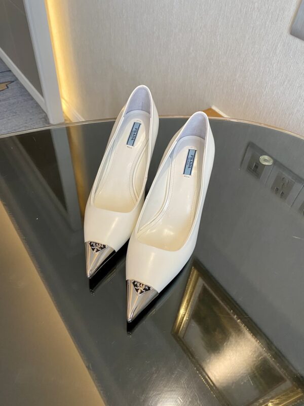 Prada Brushed Pumps White For Women 2.9in/75mm PRD