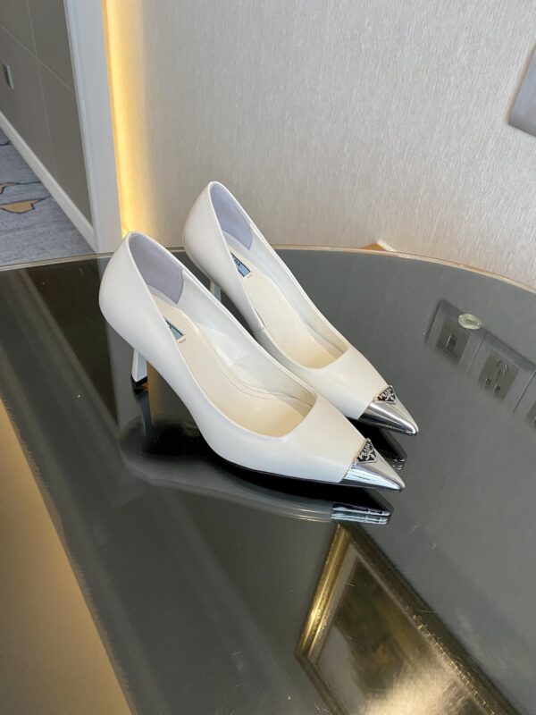 Prada Brushed Pumps White For Women 2.9in/75mm PRD