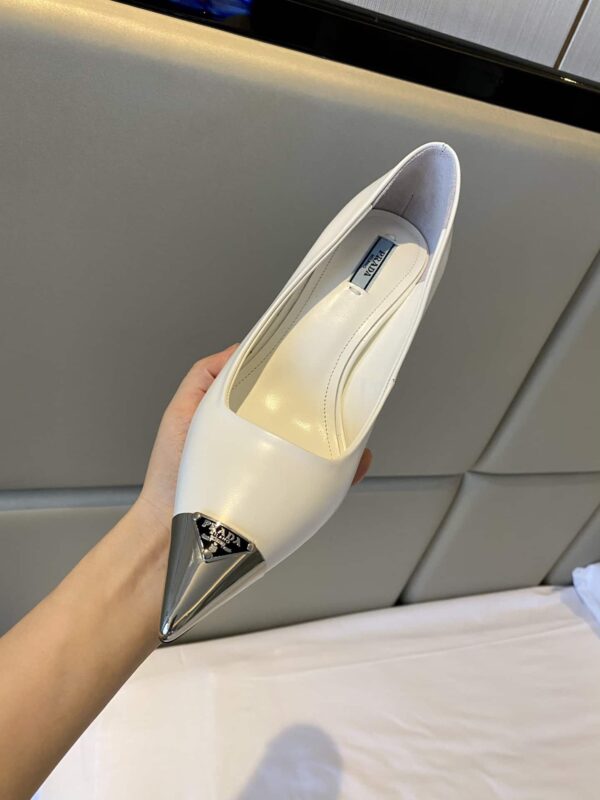 Prada Brushed Pumps White For Women 2.9in/75mm PRD
