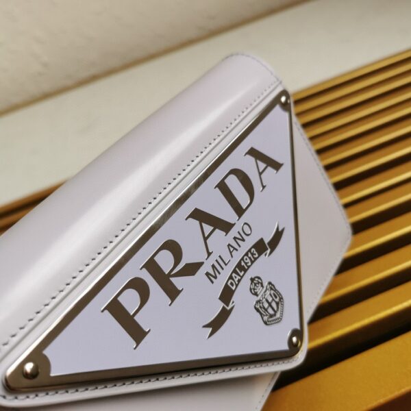 Prada Brushed Shoulder Bag Grey For Women, Women's Bags 6.7in/17cm