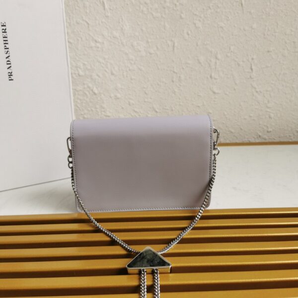Prada Brushed Shoulder Bag Grey For Women, Women's Bags 6.7in/17cm