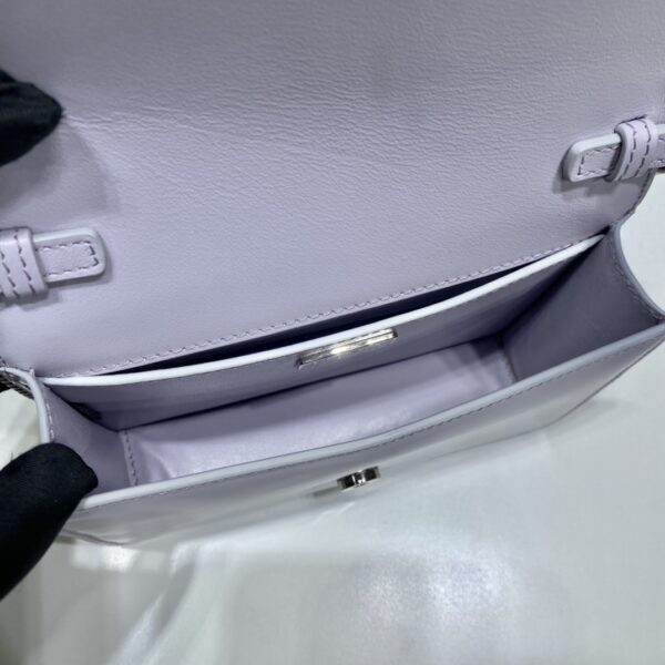 Prada Brushed Shoulder Bag Light Blue For Women, Women's Bags 6.7in/17cm