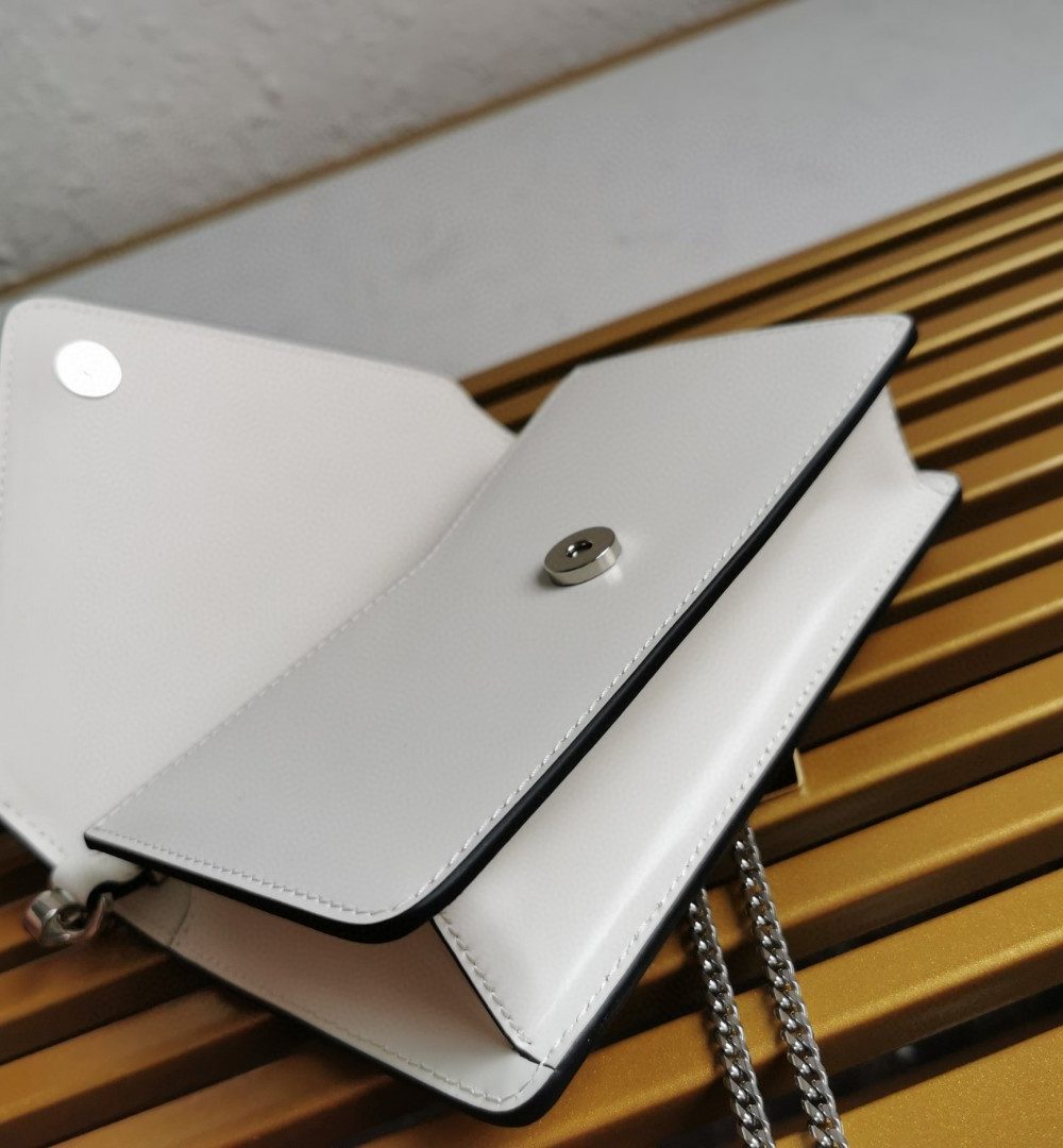 Prada Brushed Shoulder Bag White For Women, Women's Bags 6.7in/17cm