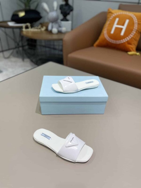 Prada Brushed Slides White For Women PRD