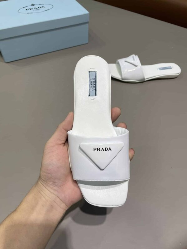 Prada Brushed Slides White For Women PRD