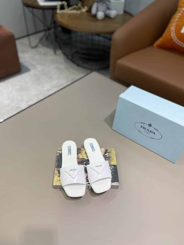Prada Brushed Slides White For Women PRD