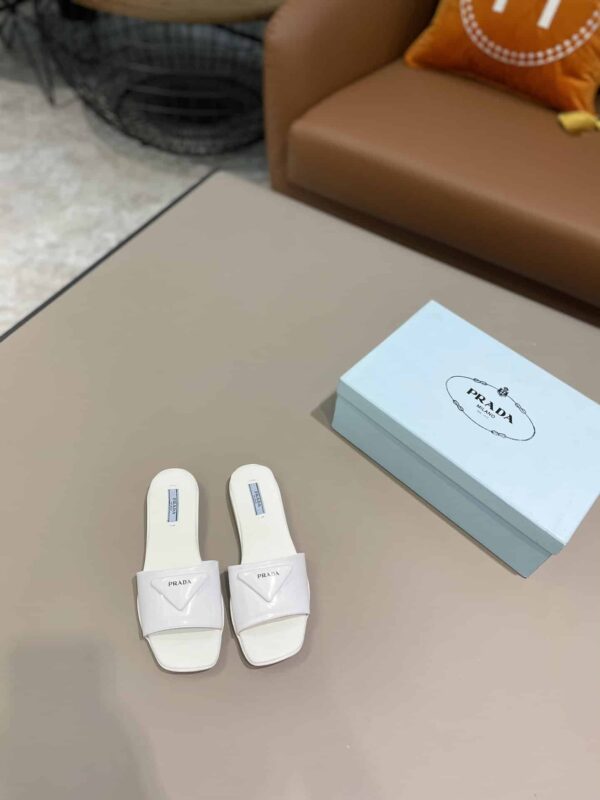 Prada Brushed Slides White For Women PRD
