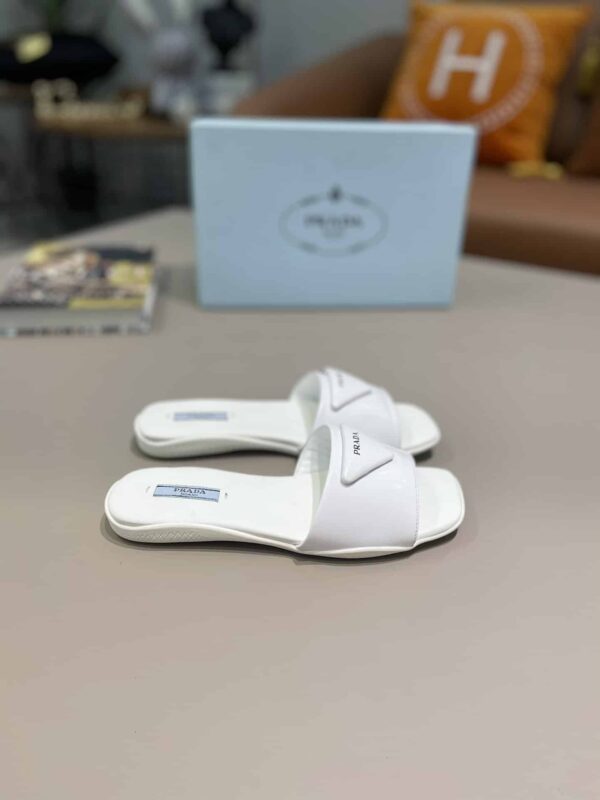 Prada Brushed Slides White For Women PRD