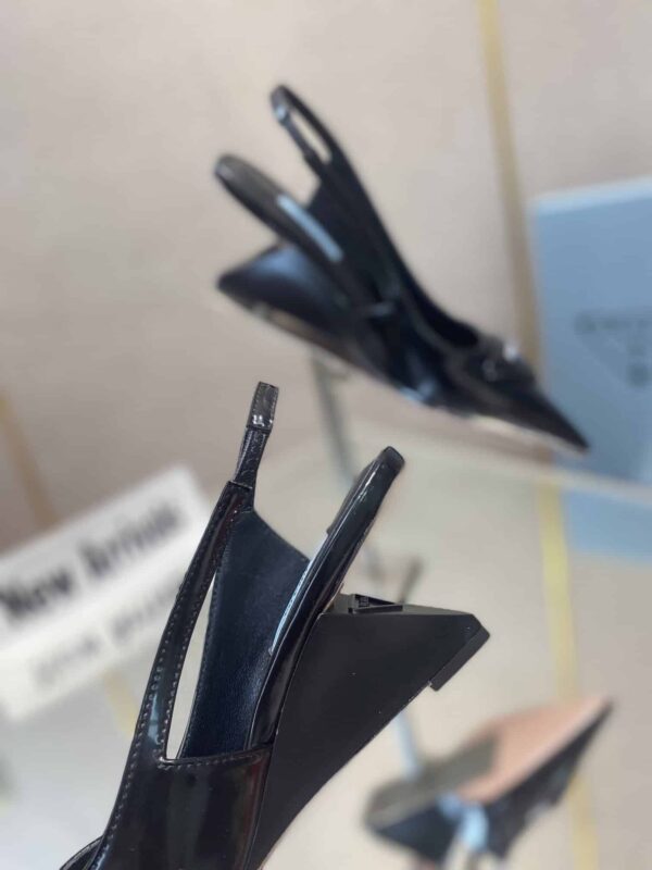 Prada Brushed Slingback Pumps Black For Women 2.6in/65mm PRD 1I885M_055_F0002_F_A065