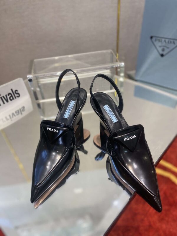 Prada Brushed Slingback Pumps Black For Women 2.6in/65mm PRD 1I885M_055_F0002_F_A065
