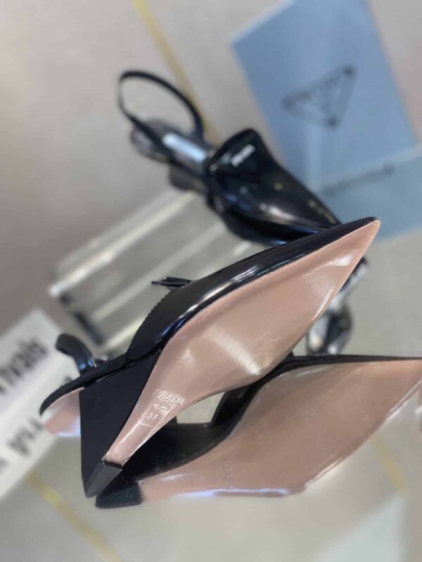 Prada Brushed Slingback Pumps Black For Women 2.6in/65mm PRD 1I885M_055_F0002_F_A065