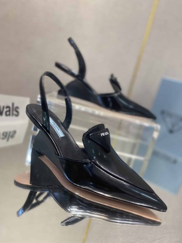 Prada Brushed Slingback Pumps Black For Women 2.6in/65mm PRD 1I885M_055_F0002_F_A065