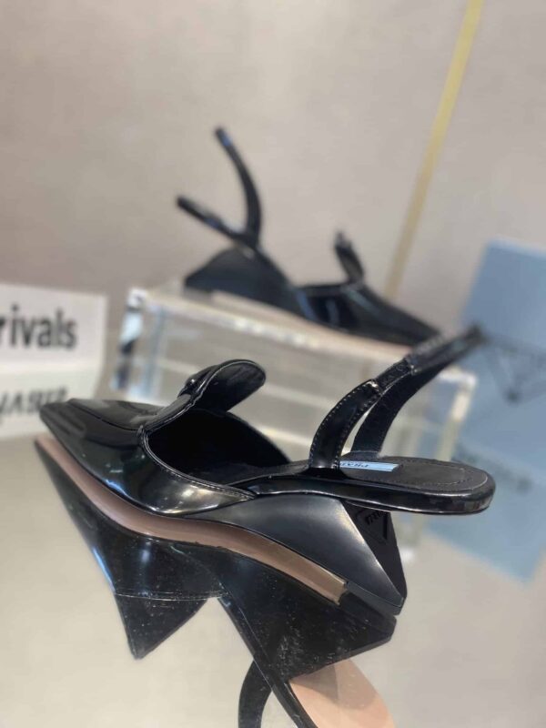 Prada Brushed Slingback Pumps Black For Women 2.6in/65mm PRD 1I885M_055_F0002_F_A065