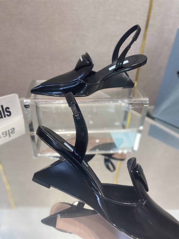 Prada Brushed Slingback Pumps Black For Women 2.6in/65mm PRD 1I885M_055_F0002_F_A065
