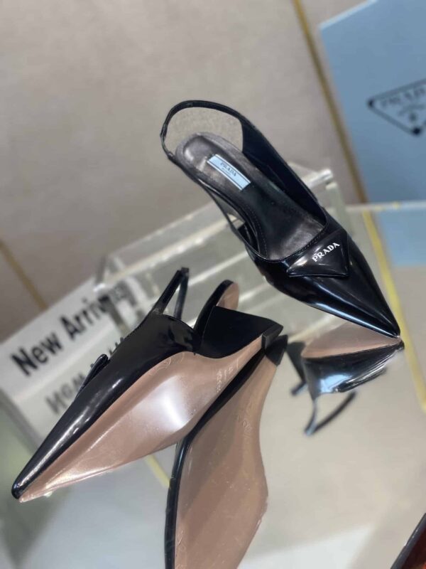Prada Brushed Slingback Pumps Black For Women 2.6in/65mm PRD 1I885M_055_F0002_F_A065