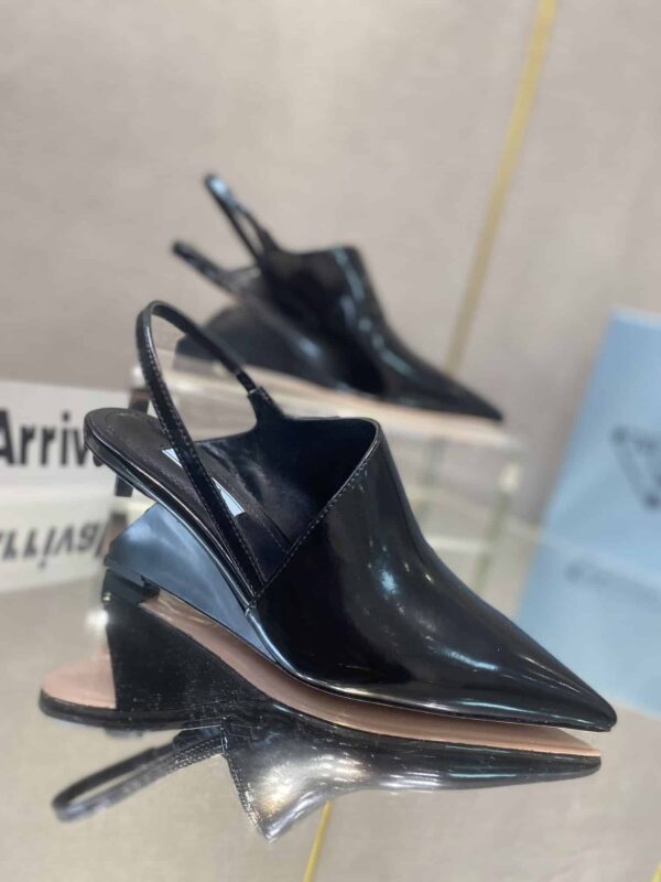 Prada Brushed Slingback Pumps Black For Women 2.6in/65mm PRD 1I886M_055_F0002_F_A065