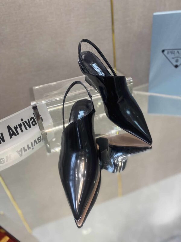Prada Brushed Slingback Pumps Black For Women 2.6in/65mm PRD 1I886M_055_F0002_F_A065