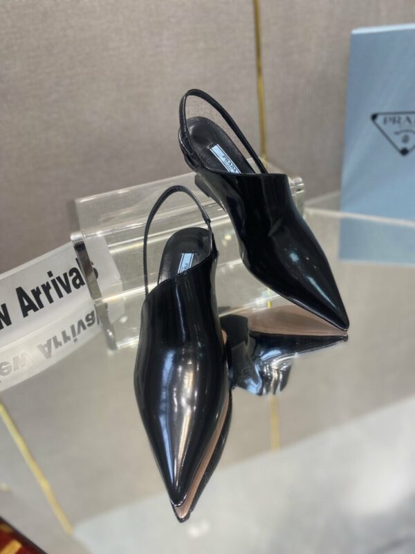 Prada Brushed Slingback Pumps Black For Women 2.6in/65mm PRD 1I886M_055_F0002_F_A065