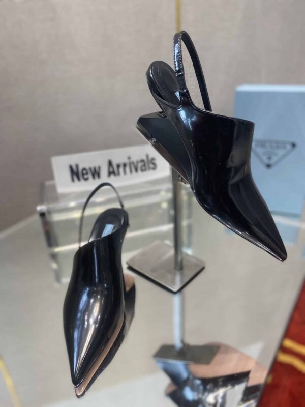 Prada Brushed Slingback Pumps Black For Women 2.6in/65mm PRD 1I886M_055_F0002_F_A065