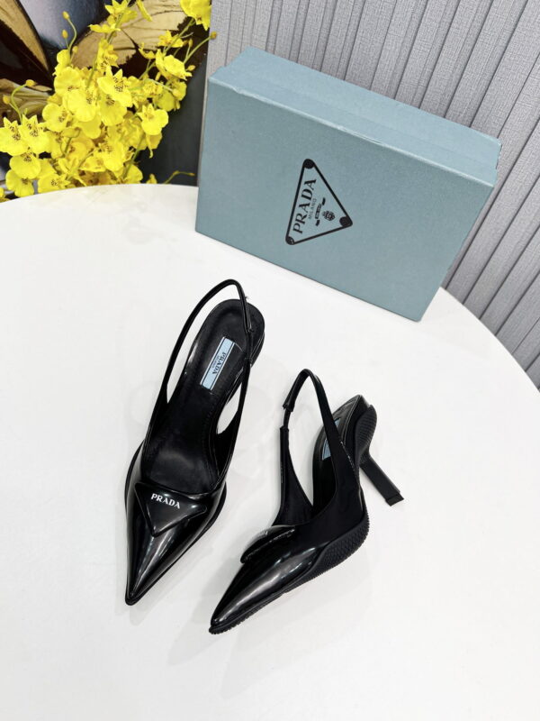 Prada Brushed Slingback Pumps Black For Women PRD 1I565M_055_F0002_F_B090