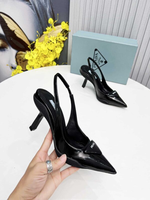 Prada Brushed Slingback Pumps Black For Women PRD 1I565M_055_F0002_F_B090