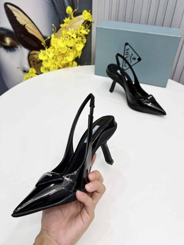 Prada Brushed Slingback Pumps Black For Women PRD 1I565M_055_F0002_F_B090