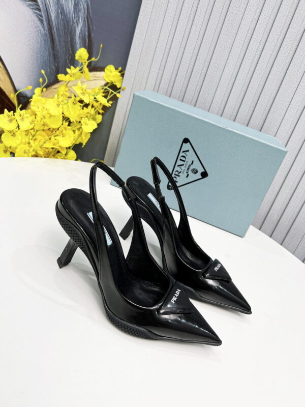 Prada Brushed Slingback Pumps Black For Women PRD 1I565M_055_F0002_F_B090