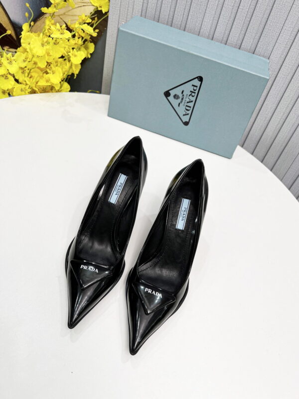 Prada Brushed Slingback Pumps Black For Women PRD