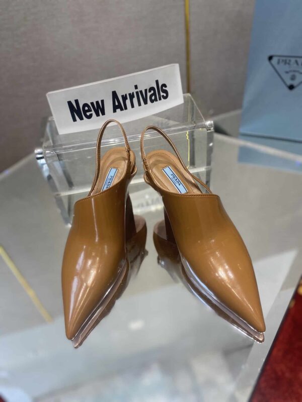 Prada Brushed Slingback Pumps Brown For Women 2.6in/65mm PRD