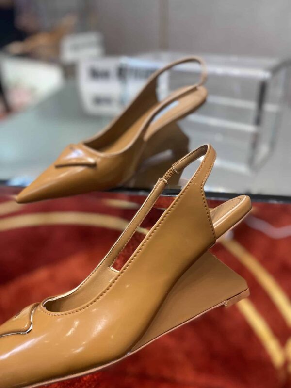 Prada Brushed Slingback Pumps Brown For Women 2.6in/65mm PRD