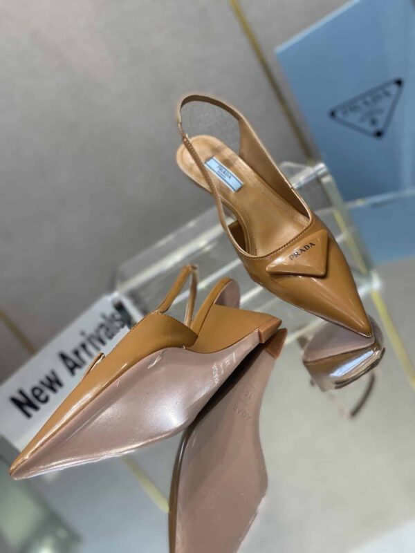 Prada Brushed Slingback Pumps Brown For Women 2.6in/65mm PRD