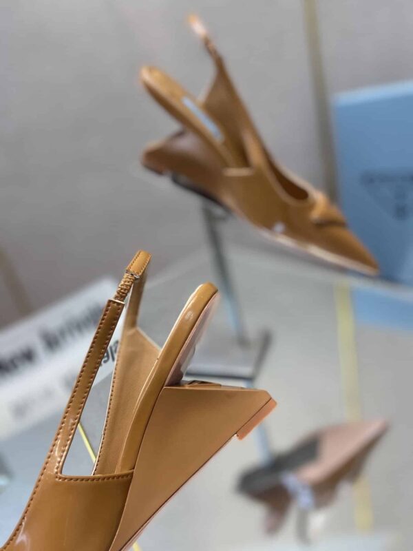 Prada Brushed Slingback Pumps Brown For Women 2.6in/65mm PRD