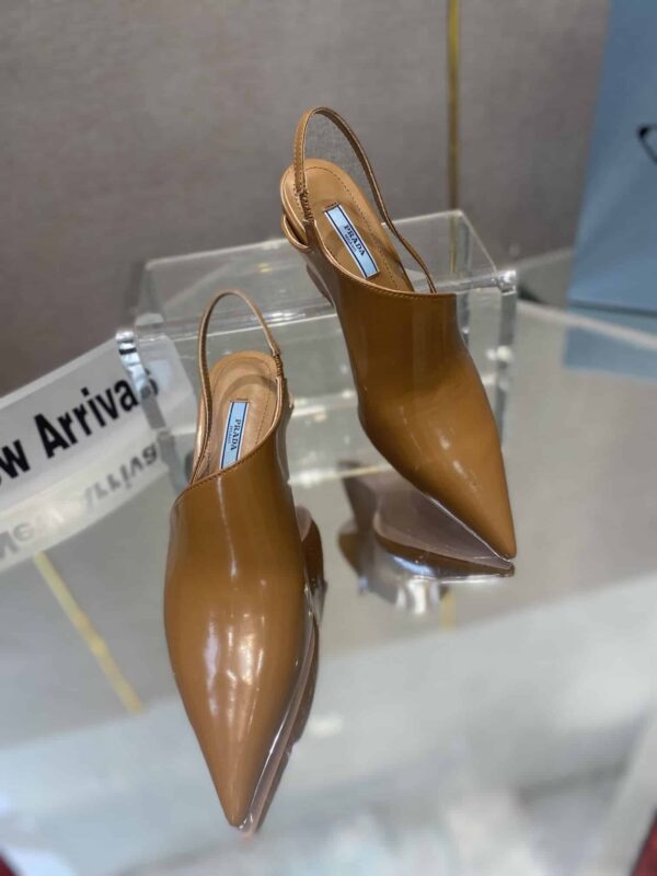 Prada Brushed Slingback Pumps Brown For Women 2.6in/65mm PRD