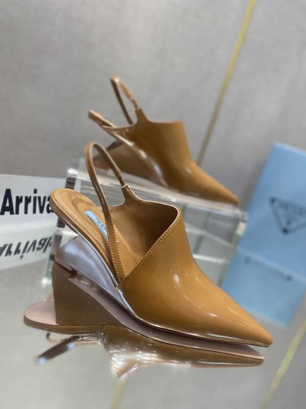 Prada Brushed Slingback Pumps Brown For Women 2.6in/65mm PRD