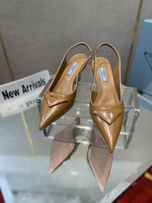 Prada Brushed Slingback Pumps Brown For Women 2.6in/65mm PRD
