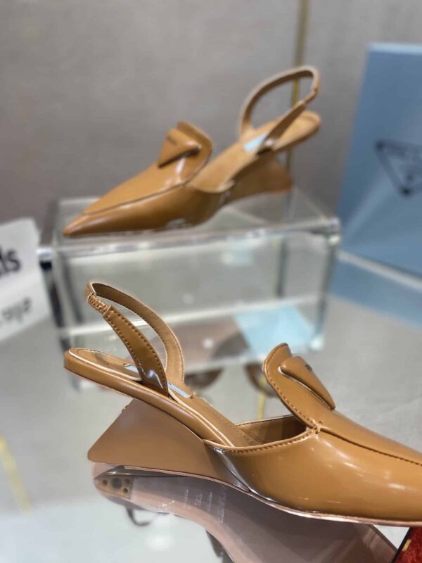 Prada Brushed Slingback Pumps Brown For Women 2.6in/65mm PRD