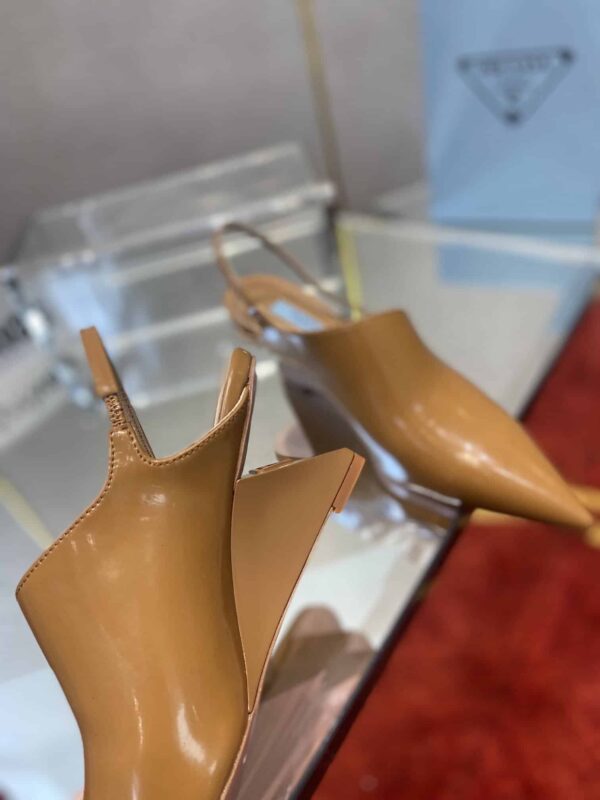 Prada Brushed Slingback Pumps Brown For Women 2.6in/65mm PRD