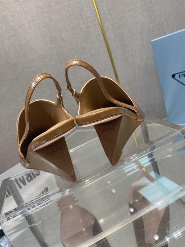 Prada Brushed Slingback Pumps Brown For Women 2.6in/65mm PRD