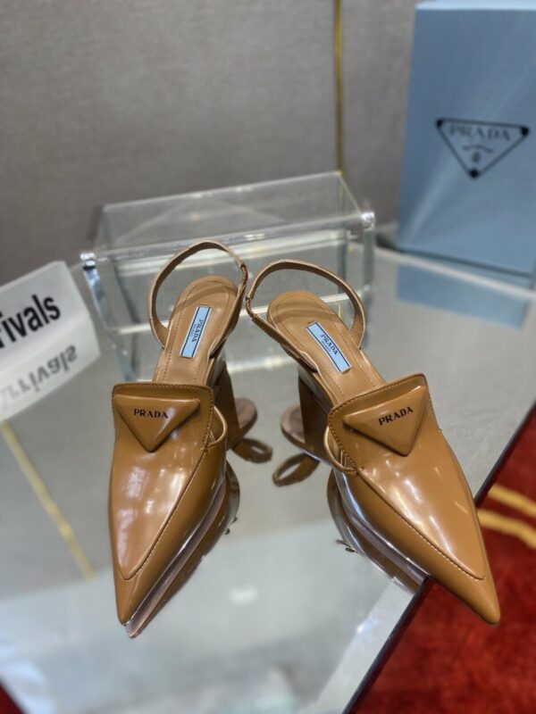 Prada Brushed Slingback Pumps Brown For Women 2.6in/65mm PRD