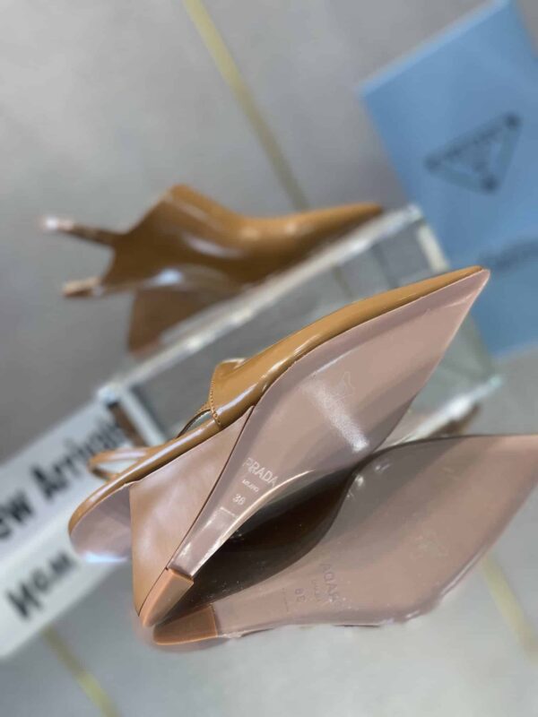 Prada Brushed Slingback Pumps Brown For Women 2.6in/65mm PRD