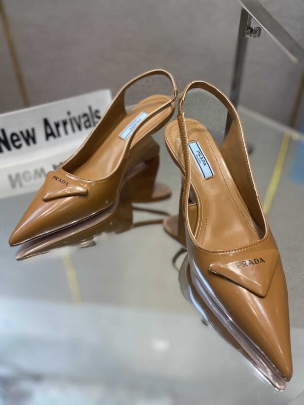 Prada Brushed Slingback Pumps Brown For Women 2.6in/65mm PRD