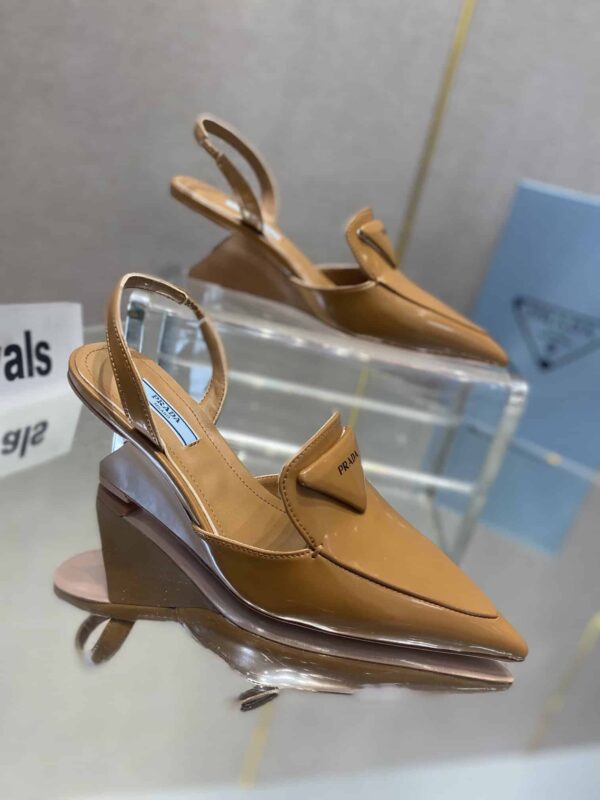 Prada Brushed Slingback Pumps Brown For Women 2.6in/65mm PRD